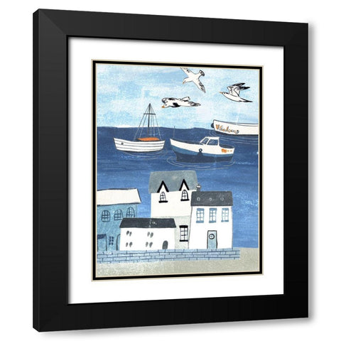 Sailors Rest I Black Modern Wood Framed Art Print with Double Matting by Wang, Melissa