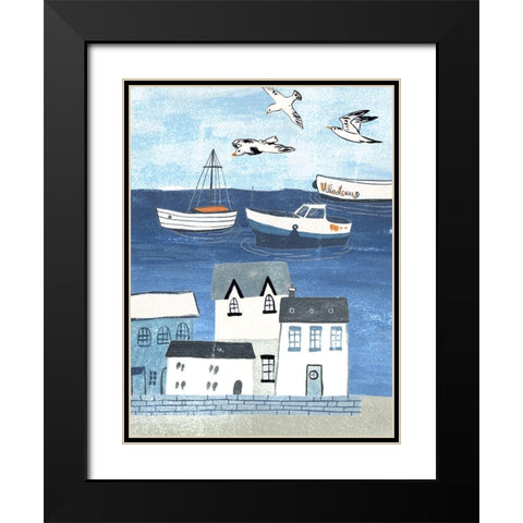 Sailors Rest I Black Modern Wood Framed Art Print with Double Matting by Wang, Melissa