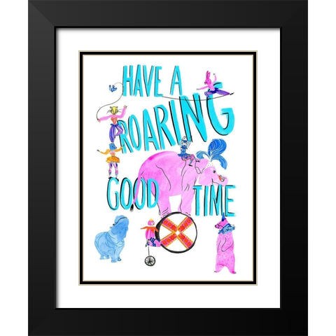 Circus Fun I Black Modern Wood Framed Art Print with Double Matting by Blanckslate