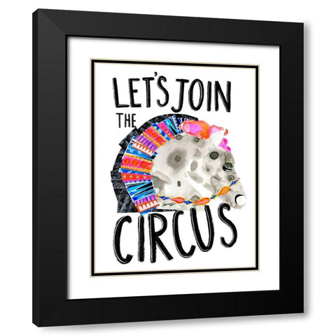 Circus Fun III Black Modern Wood Framed Art Print with Double Matting by Blanckslate