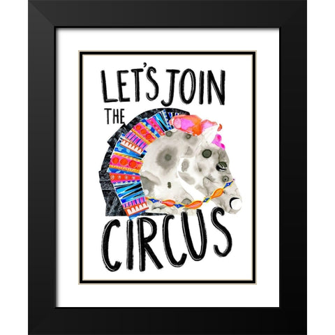 Circus Fun III Black Modern Wood Framed Art Print with Double Matting by Blanckslate