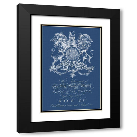 Heraldry on Navy I Black Modern Wood Framed Art Print with Double Matting by Vision Studio
