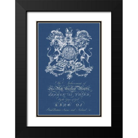 Heraldry on Navy I Black Modern Wood Framed Art Print with Double Matting by Vision Studio