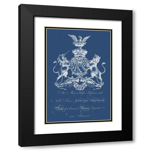 Heraldry on Navy II Black Modern Wood Framed Art Print with Double Matting by Vision Studio