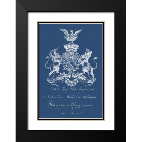 Heraldry on Navy II Black Modern Wood Framed Art Print with Double Matting by Vision Studio