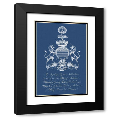 Heraldry on Navy III Black Modern Wood Framed Art Print with Double Matting by Vision Studio