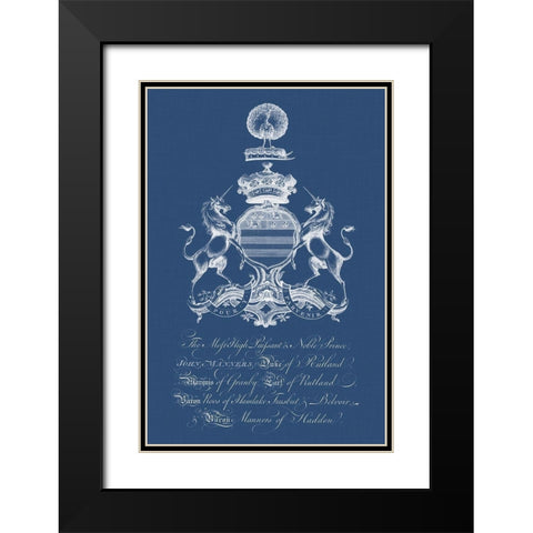 Heraldry on Navy III Black Modern Wood Framed Art Print with Double Matting by Vision Studio