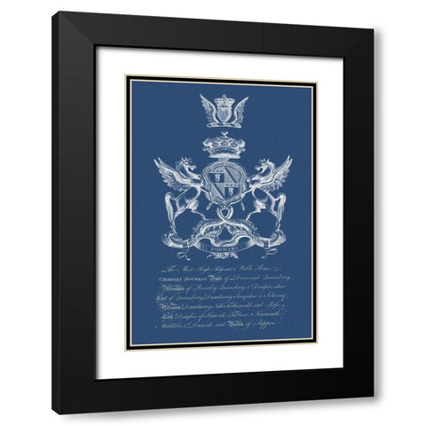 Heraldry on Navy IV Black Modern Wood Framed Art Print with Double Matting by Vision Studio