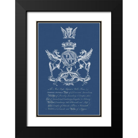 Heraldry on Navy IV Black Modern Wood Framed Art Print with Double Matting by Vision Studio