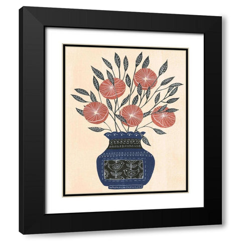 Vase of Flowers I Black Modern Wood Framed Art Print with Double Matting by Wang, Melissa