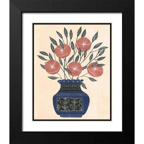 Vase of Flowers I Black Modern Wood Framed Art Print with Double Matting by Wang, Melissa
