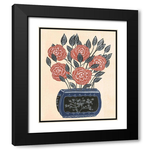 Vase of Flowers II Black Modern Wood Framed Art Print with Double Matting by Wang, Melissa