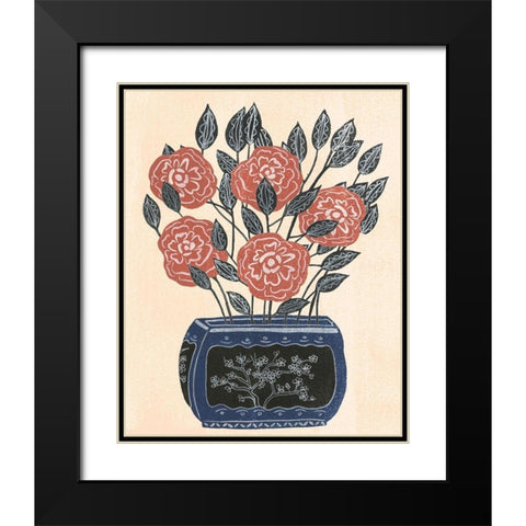 Vase of Flowers II Black Modern Wood Framed Art Print with Double Matting by Wang, Melissa