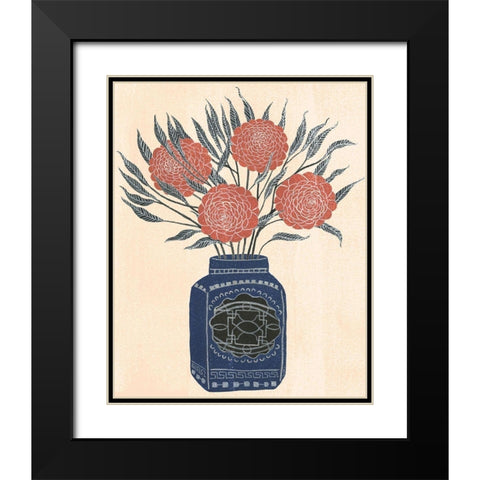 Vase of Flowers IV Black Modern Wood Framed Art Print with Double Matting by Wang, Melissa