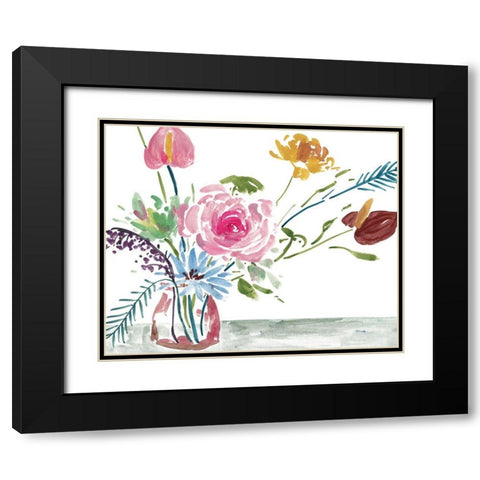 Celebration Bouquet I Black Modern Wood Framed Art Print with Double Matting by Wang, Melissa