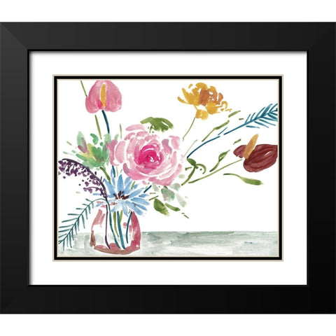 Celebration Bouquet I Black Modern Wood Framed Art Print with Double Matting by Wang, Melissa