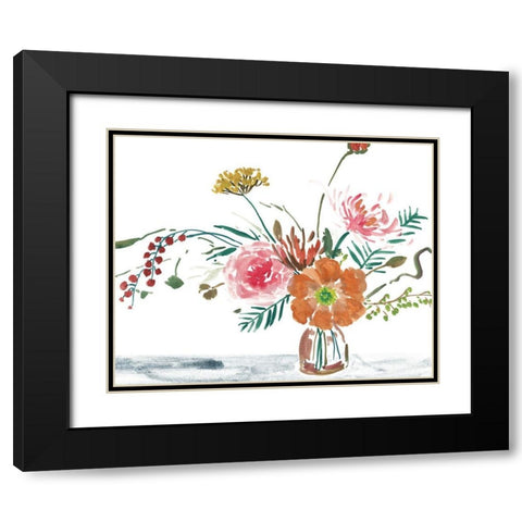 Celebration Bouquet II Black Modern Wood Framed Art Print with Double Matting by Wang, Melissa