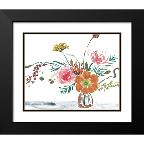 Celebration Bouquet II Black Modern Wood Framed Art Print with Double Matting by Wang, Melissa