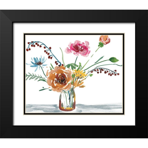 Celebration Bouquet III Black Modern Wood Framed Art Print with Double Matting by Wang, Melissa