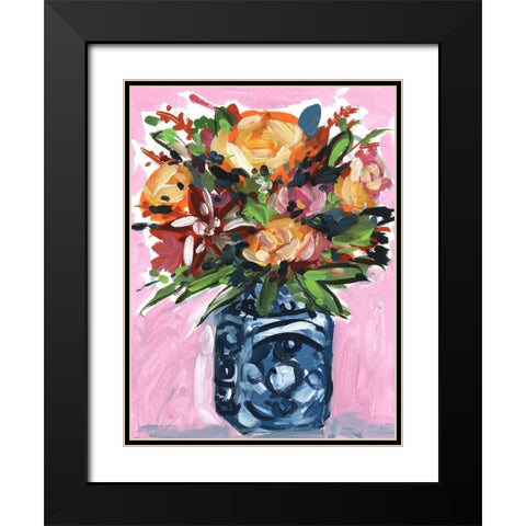 Bouquet in a vase III Black Modern Wood Framed Art Print with Double Matting by Wang, Melissa