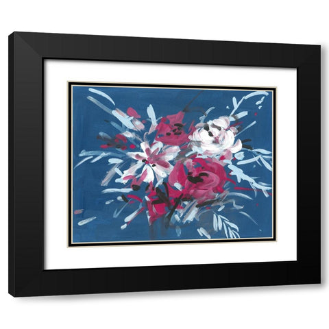 Blooming Night II Black Modern Wood Framed Art Print with Double Matting by Wang, Melissa