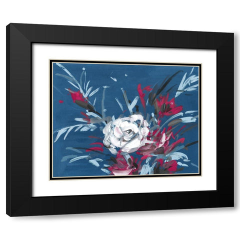 Blooming Night IV Black Modern Wood Framed Art Print with Double Matting by Wang, Melissa