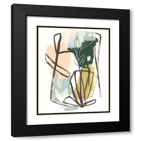 Tropical Abstract II Black Modern Wood Framed Art Print with Double Matting by Vess, June Erica