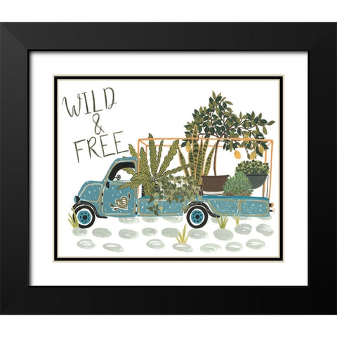 Hit the Road II Black Modern Wood Framed Art Print with Double Matting by Wang, Melissa