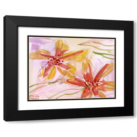 Aromatic Flowers I Black Modern Wood Framed Art Print with Double Matting by Wang, Melissa