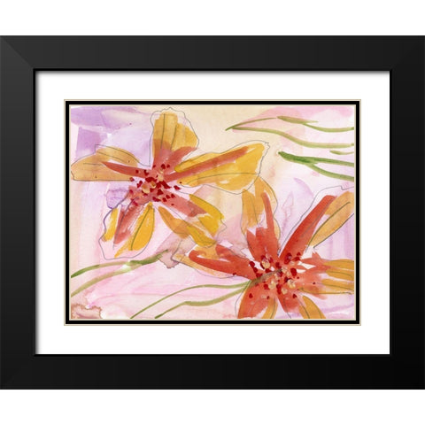 Aromatic Flowers I Black Modern Wood Framed Art Print with Double Matting by Wang, Melissa