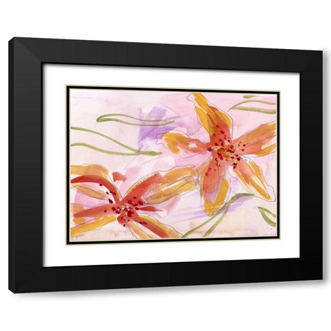 Aromatic Flowers II Black Modern Wood Framed Art Print with Double Matting by Wang, Melissa