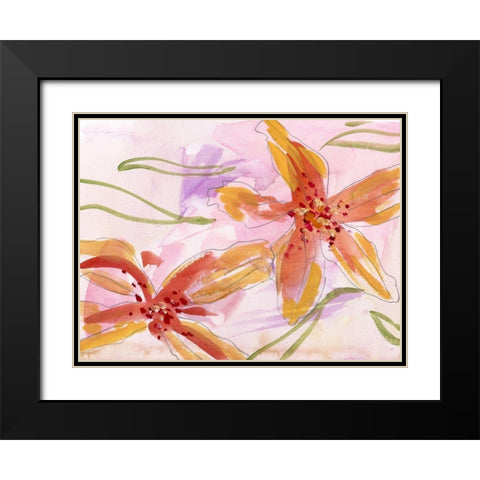 Aromatic Flowers II Black Modern Wood Framed Art Print with Double Matting by Wang, Melissa