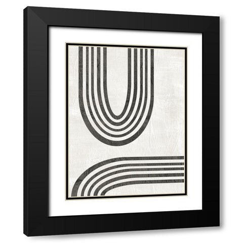 Modern Arc II Black Modern Wood Framed Art Print with Double Matting by Vess, June Erica
