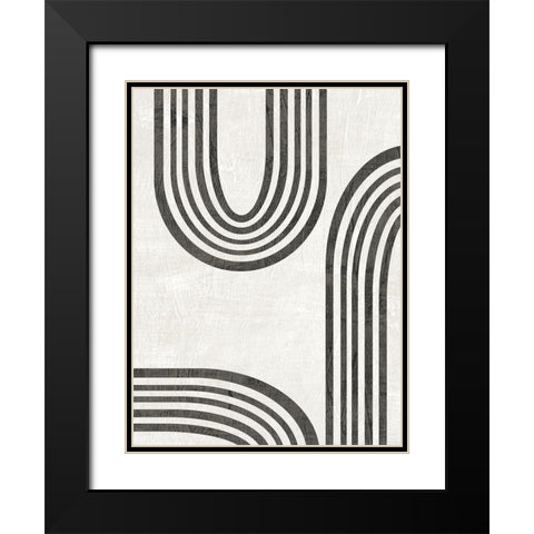 Modern Arc IV Black Modern Wood Framed Art Print with Double Matting by Vess, June Erica
