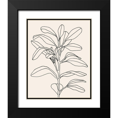 Olive Branch Contour I Black Modern Wood Framed Art Print with Double Matting by Scarvey, Emma