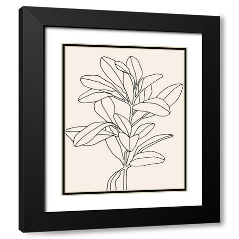 Olive Branch Contour II Black Modern Wood Framed Art Print with Double Matting by Scarvey, Emma