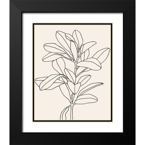 Olive Branch Contour II Black Modern Wood Framed Art Print with Double Matting by Scarvey, Emma