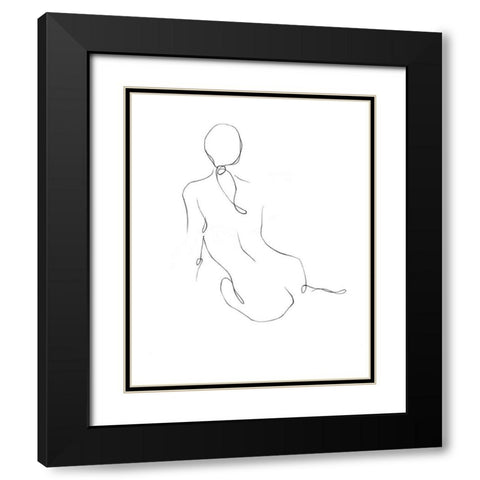 Gestural Contour IV Black Modern Wood Framed Art Print with Double Matting by Harper, Ethan