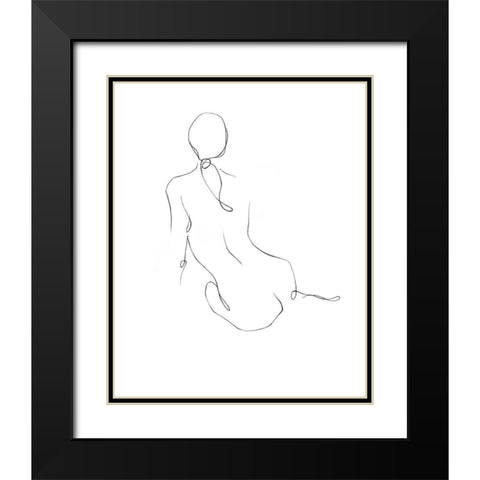 Gestural Contour IV Black Modern Wood Framed Art Print with Double Matting by Harper, Ethan