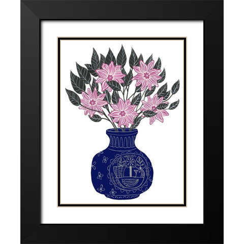 Painted Vase II Black Modern Wood Framed Art Print with Double Matting by Wang, Melissa