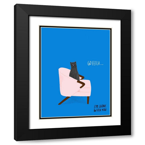 Mod Cats II Black Modern Wood Framed Art Print with Double Matting by Blanckslate