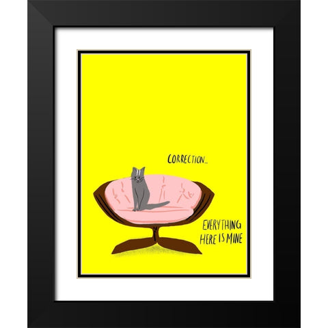 Mod Cats V Black Modern Wood Framed Art Print with Double Matting by Blanckslate