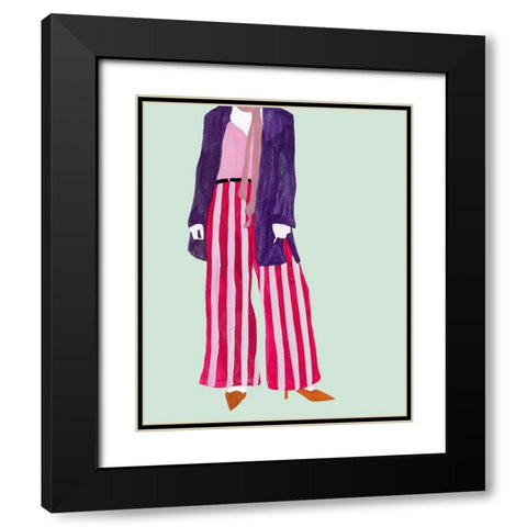 Standing Figure IV Black Modern Wood Framed Art Print with Double Matting by Wang, Melissa