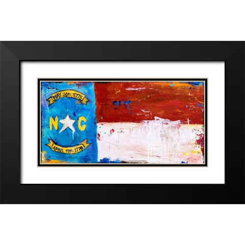 NC Flag Black Modern Wood Framed Art Print with Double Matting by Ashley, Erin
