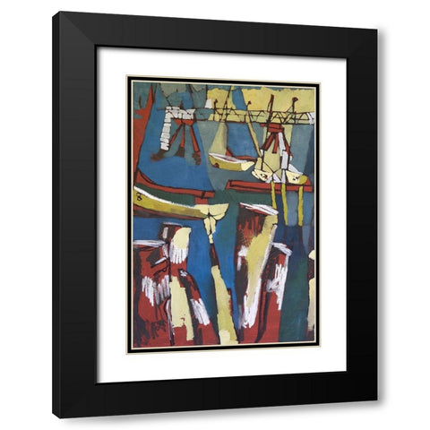 Maine Sails Portland I Black Modern Wood Framed Art Print with Double Matting by Ferrell, Erin McGee