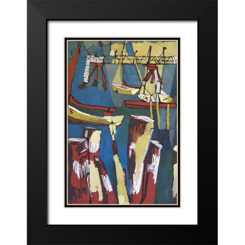 Maine Sails Portland I Black Modern Wood Framed Art Print with Double Matting by Ferrell, Erin McGee