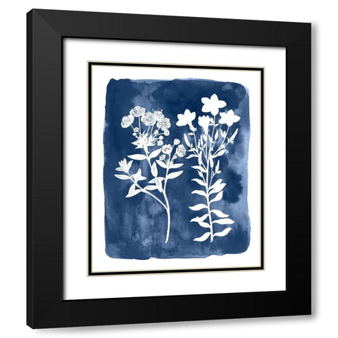 Botanical Inverse II Black Modern Wood Framed Art Print with Double Matting by Vision Studio