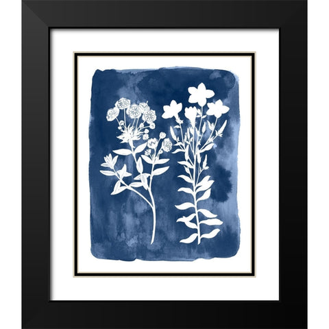 Botanical Inverse II Black Modern Wood Framed Art Print with Double Matting by Vision Studio