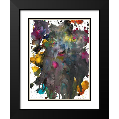 Color Blast II Black Modern Wood Framed Art Print with Double Matting by Fuchs, Jodi