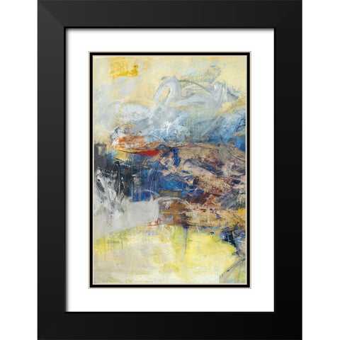 Textured Triptych I Black Modern Wood Framed Art Print with Double Matting by Fuchs, Jodi